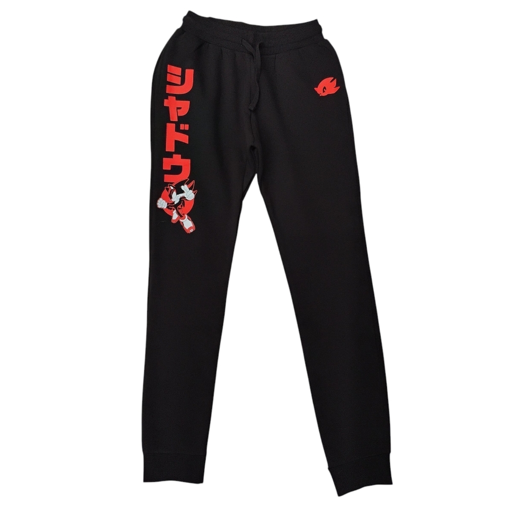 Sonic The Hedgehog- Shadow Men's Joggers w/ Graphic Text Black Size: Medium NWT
